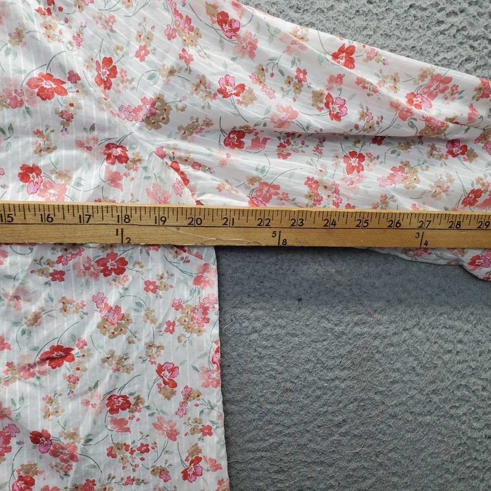 Talbots Shirt Top Womens Large Multi Swirl Ditsy Floral Long Sleeve Button Front - Picture 4 of 9